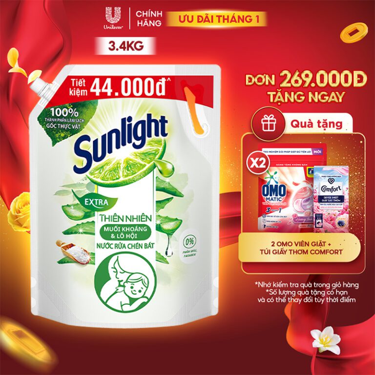 Nước rửa chén Sunlight Bio-care Thiên Nhiên 100% Gốc thực vật Lô Hội ...