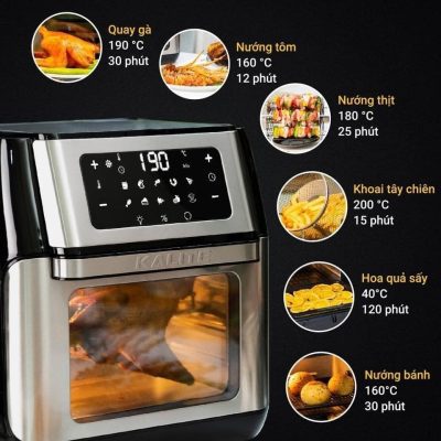 Nồi chiên không dầu Kalite Q10, công suất 1800W, dung tích 10L, Thay thế cho 9 thiết bị nhà bếp khác nhau, BH 24 T